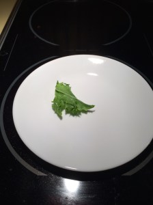 After kale is cooked.