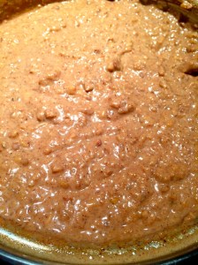 Closeup of Paleo oatmeal texture, once fully cooked.