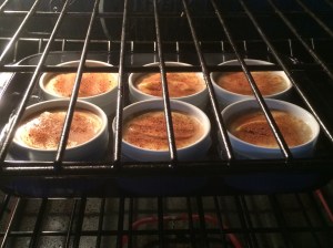Autumn Apple Custard in the oven.